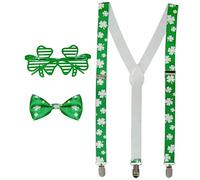 W WIDMANN MILANO Party Fashion - Conjunto de disfraces Día de San Patricio, gafas, tirantes, pajarita, carnaval, fiesta temática