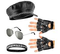 W WIDMANN MILANO Party Fashion - Set de disfraces de rockero y motero, 5 piezas, para carnaval, fiesta temática, festival