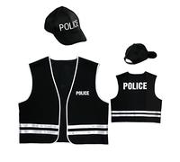 W WIDMANN MILANO Party Fashion - Set de disfraz de policía, chaleco, gorra, fiesta temática, carnaval