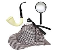 Widmann Set de disfraz Detective – sombrero, pipa y lupa – para adultos