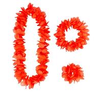 W WIDMANN MILANO Party Fashion - Set de joyas hawaianas de 3 piezas, collares de flores, accesorios para disfraces de carnaval y fiestas hula