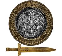 W WIDMANN MILANO Party Fashion - Set Espada y Escudo Corazón de León, Accesorio para Disfraz de Caballero, Espartano, Larp y Carnaval