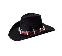 Widmann 25471 - Sombrero Dandy con dientes de cocodrilo, negro, sombrero de vaquero, explorador, cazador de cocodrilos, disfraces de carnaval