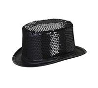 W WIDMANN MILANO Party Fashion - Sombrero de copa con lentejuelas, sombrero de fiesta brillante, accesorio de disfraz para Carnaval
