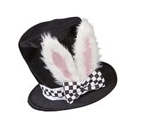 W WIDMANN MILANO Party Fashion 10021 - Cilindro con orejas de conejo moldeables, conejo, país de las maravillas, cuento de hadas, sombrero, fiesta temática, carnaval