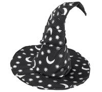 W WIDMANN MILANO Party Fashion - Sombrero de mago con luna y estrellas, para adultos, sombrero de bruja, accesorio para disfraz de bruja