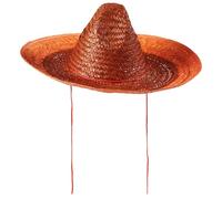 W WIDMANN MILANO Party Fashion, Sombrero de paja naranja, estilo festivo, comodidad ajustable, materiales duraderos, versátil para todas las ocasiones, fácil de mantener
