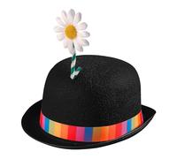 W WIDMANN MILANO Party Fashion - Sombrero de payaso con flor, bombín de fieltro, sombrero, accesorio para disfraces