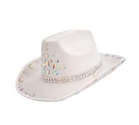 W WIDMANN MILANO Party Fashion - Sombrero de vaquera o vaquero con diamantes, para adultos, accesorio para carnaval, despedida de soltero