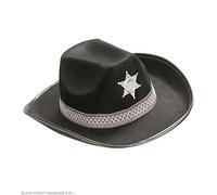 W WIDMANN MILANO Party Fashion - Sombrero de vaquero con cinta y estrella, rodeo, ranger, sheriff, accesorio para disfraces