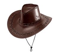 W WIDMANN MILANO Party Fashion - Sombrero de vaquero de cuero sintético, guardabosques, sheriff, vaquera, vaquero, carnaval