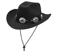 Widmann Srl Gorro Cowboy de fieltro Negro Talla única para adulto, y solideos polos, wdm68572