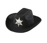 W WIDMANN MILANO Party Fashion - Sombrero de vaquero para niños, con estrella de sheriff, marrón, de fieltro, Salvaje Oeste, sombrero, accesorio, carnaval