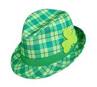 W WIDMANN MILANO Party Fashion 14352 - Sombrero Fedora Día de San Patricio con trébol irlandés, Irlanda, sombrero, tocado, accesorio, fiesta temática, carnaval
