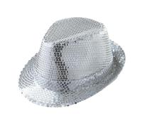 W WIDMANN MILANO Party Fashion - Sombrero Fedora, sombrero con lentejuelas, tocado, carnaval