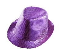 W WIDMANN MILANO Party Fashion - Sombrero Fedora, sombrero con lentejuelas, tocado, carnaval