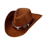 W WIDMANN MILANO Party Fashion - Sombrero vaquero marrón con efecto ante