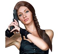 WIDMANN t0740 ? Mujer de Pelo Largo Peluca Lara Trenzado, Talla única Adultos en Caja, Color marrón