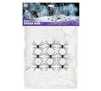 W WIDMANN MILANO Party Fashion - Tela de araña con 9 arañas, Blanca, 200 g, decoración Halloween