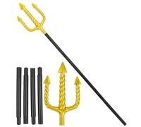 W WIDMANN MILANO Party Fashion 29154 - Tenedor espiral dorado con palo negro, tridente Poseidón, sirenas