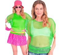W WIDMANN MILANO Party Fashion - Top de Rejilla para Mujer, Camiseta Fluorescente para Festivales y Carnaval.