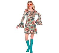 W WIDMANN MILANO Party Fashion - Traje 60s vestido, Hippie, Reggae, Flower Power, Disco Fever