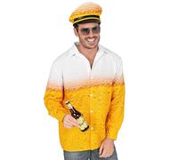 W WIDMANN MILANO Party Fashion - Disfraz de hombre de la cerveza, camisa y gorra, fiesta popular, fiesta de la cerveza, disfraces de carnaval