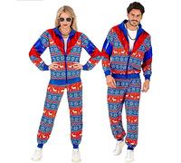 W WIDMANN MILANO Party Fashion - Chándal con motivo navideño, Merry Christmas Party, Disfraz de Navidad, Navidad, años 80, jogging suit