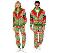 W WIDMANN MILANO Party Fashion - Chándal con motivo navideño, Merry Christmas Party, Disfraz de Navidad, Navidad, años 80, jogging suit