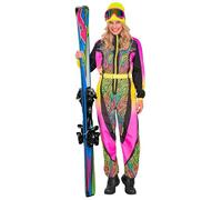 W WIDMANN MILANO Party Fashion - Traje de esquí para mujer, mono con cinturón, disfraz con estampado animal, para carnaval, après-ski y festivales