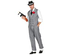 W WIDMANN MILANO Disfraz gángster - Chaleco y pantalones a rayas - Jefe de la mafia, carnaval