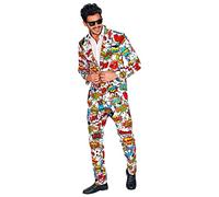 W WIDMANN MILANO Party Fashion - Traje de hombre de los años 60 | Chaqueta retro con pantalones, estilo cómic, estilo pop art, para Carnaval, fiestas temáticas y eventos de los años 60