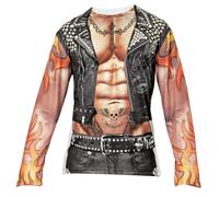 W WIDMANN MILANO Party Fashion - Disfraz Biker / Rocker, foto sublimación impresa camiseta, pandillero, carnaval