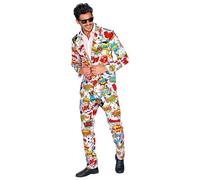 W WIDMANN MILANO Party Fashion - Traje estilo pop art años 60, chaqueta y pantalón, traje, disfraz, carnaval, fiesta temática