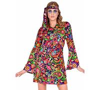 W WIDMANN MILANO Party Fashion - disfraz hippie, vestido de flores y diadema, flower power, años 70, disfraces