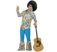 W WIDMANN MILANO Party Fashion - Disfraz Hippie Hombre, de terciopelo, Flower Power, disfraces