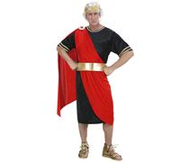 W WIDMANN MILANO Party Fashion - Traje Nero, túnica, cinturón, corona de laurel, romanos, griegos, Roma antigua, emperador, fiesta temática, carnaval