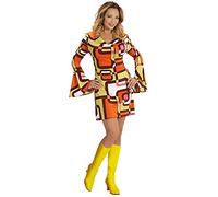 W WIDMANN MILANO Party Fashion - Vestido de los años 70 para mujer, con mangas acampanadas, disfraz para carnaval, festival, fiesta temática
