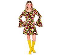 W WIDMANN MILANO Party Fashion: vestido hippie para mujer, disfraz Flower Power de los años 60, atuendo retro para carnaval