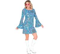 W WIDMANN MILANO Party Fashion - Vestido hippie para mujer, disfraz Flower Power de los años 60, traje retro para carnaval