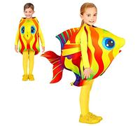 W WIDMANN MILANO Party Fashion - Vestido infantil de pez tropical, amarillo y rojo, para carnaval y fiestas temáticas