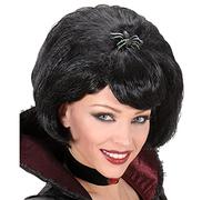 W WIDMANN MILANO Party Fashion W0672 - Peluca de viuda negra con araña, pelo sintético, peinados cortos, peluca corta de señora, Halloween