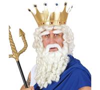 Widmann Elba Peluca Zeus con rizos, Barba, Bigote y Cejas, Color Blanco, Talla única (PE105)