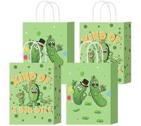 W WINTMING 16 bolsas de regalo de pepinillos con asas, divertidas bolsas de recuerdos de fiesta, frutas verdes, verduras, pepinos, bolsas de regalo, decoración de fiesta (pepino)