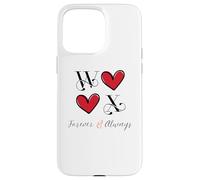 W & X - Iniciales para parejas, boda, aniversario, Mr & Mrs Carcasa para iPhone 15 Pro Max