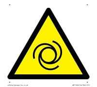 W018 Warning: Señal de arranque automático, 100 x 100 mm, S10