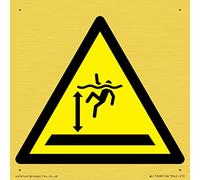 W047 - Señal de advertencia para agua profunda, 100 x 100 mm, S10