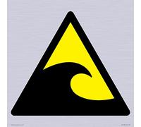 W056 - Señal de advertencia para zona de peligro de tsunami, 300 x 300 mm, S30