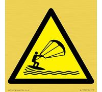 W062 Warning: Kite Surfing, señal de 100 x 100 mm, S10