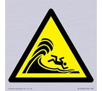 W065 Warning: High Surf or Big Breaking Waves, 85 x 85 mm, S85